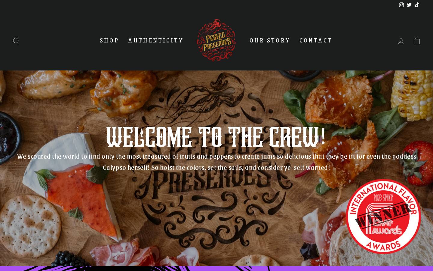 peglegpreserves.com homepage screenshot