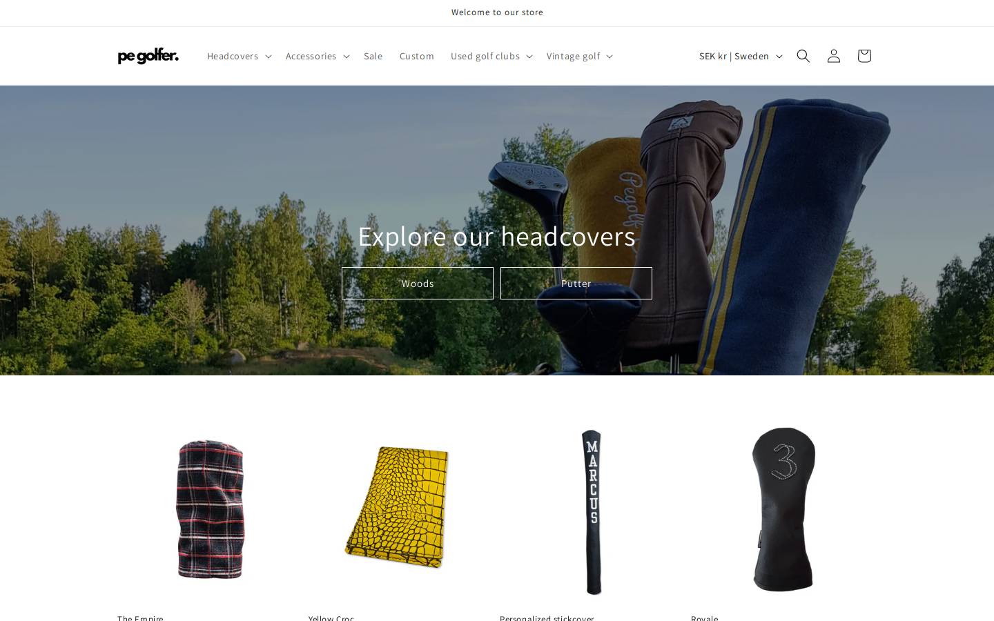 pegolf.se homepage screenshot