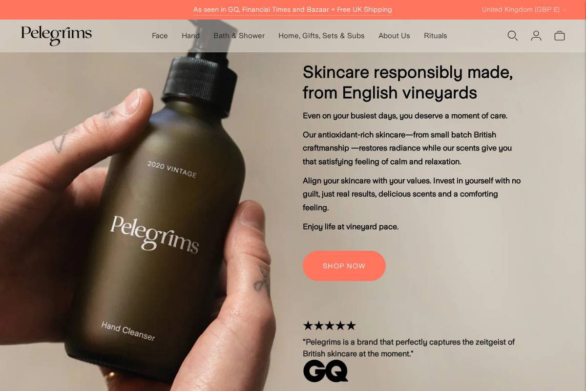 Pelegrims homepage screenshot