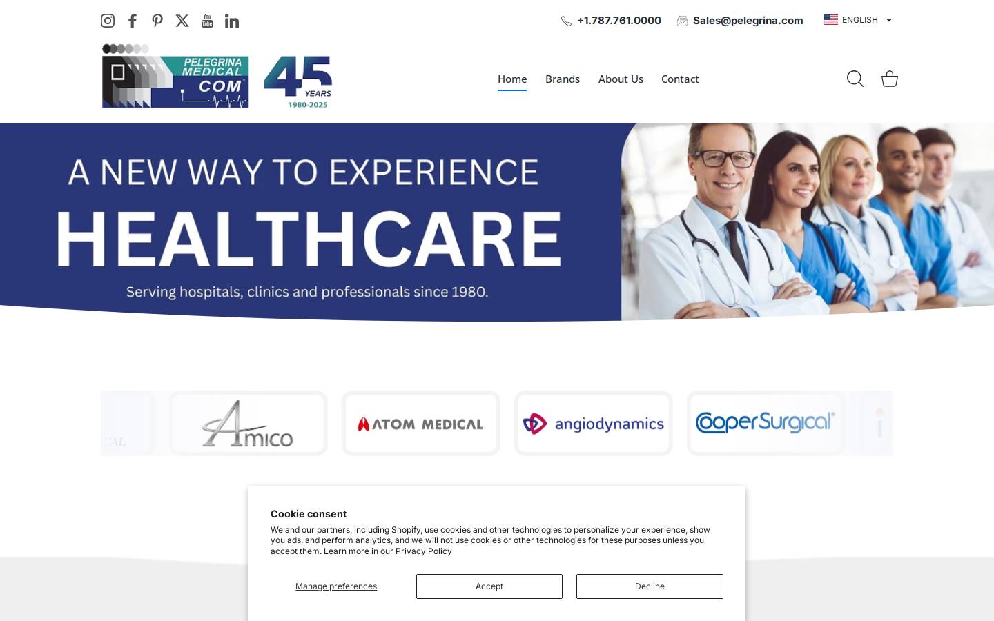 pelegrinamedical.net homepage screenshot