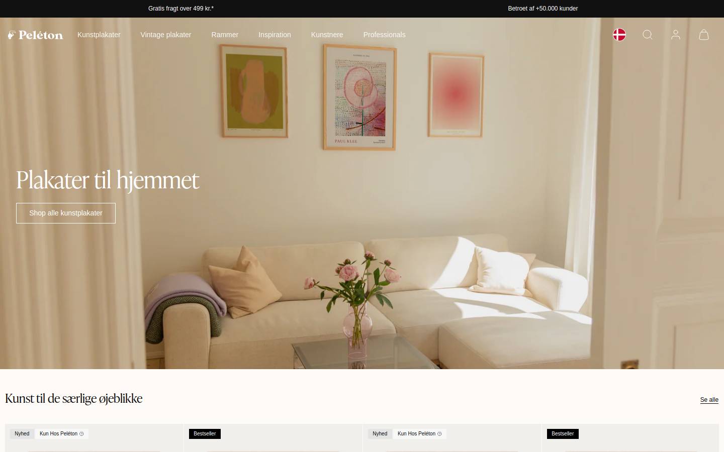 Peleton homepage screenshot