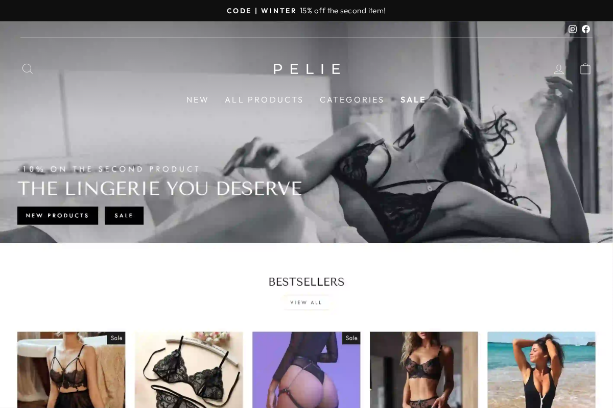 Pelie homepage screenshot