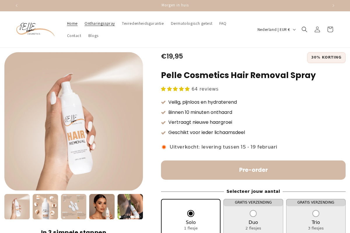 Pellecosmetics homepage screenshot