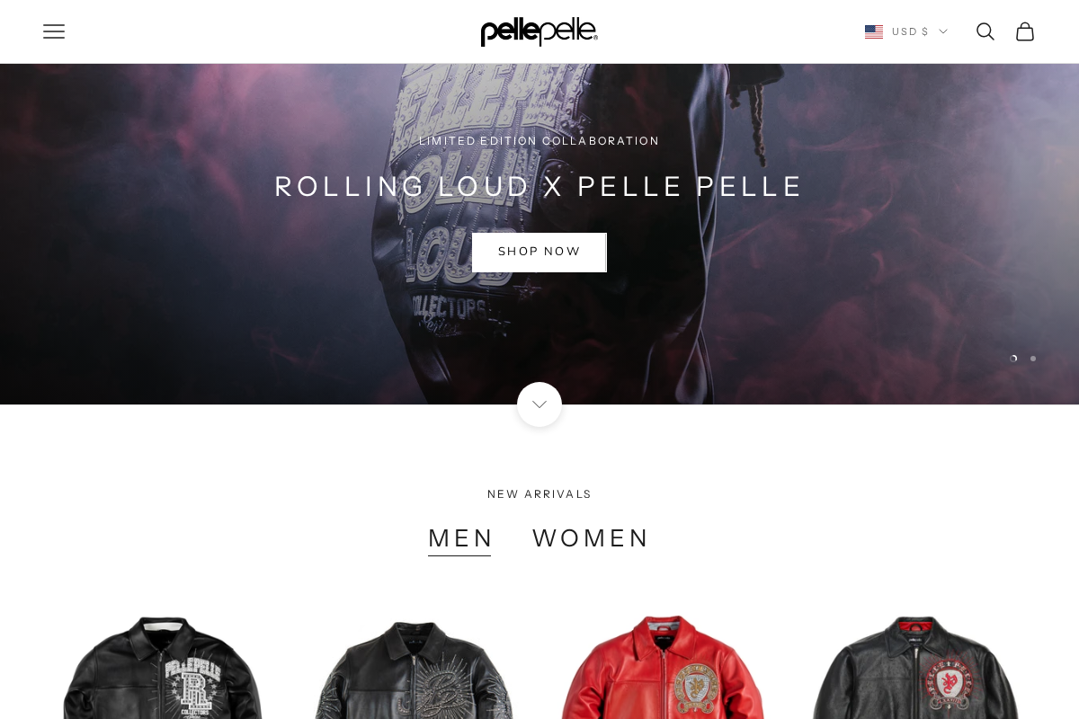Pelle Pelle homepage screenshot