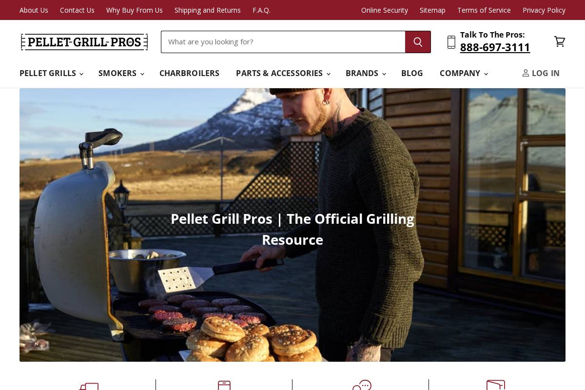 pelletgrillpros.com homepage screenshot