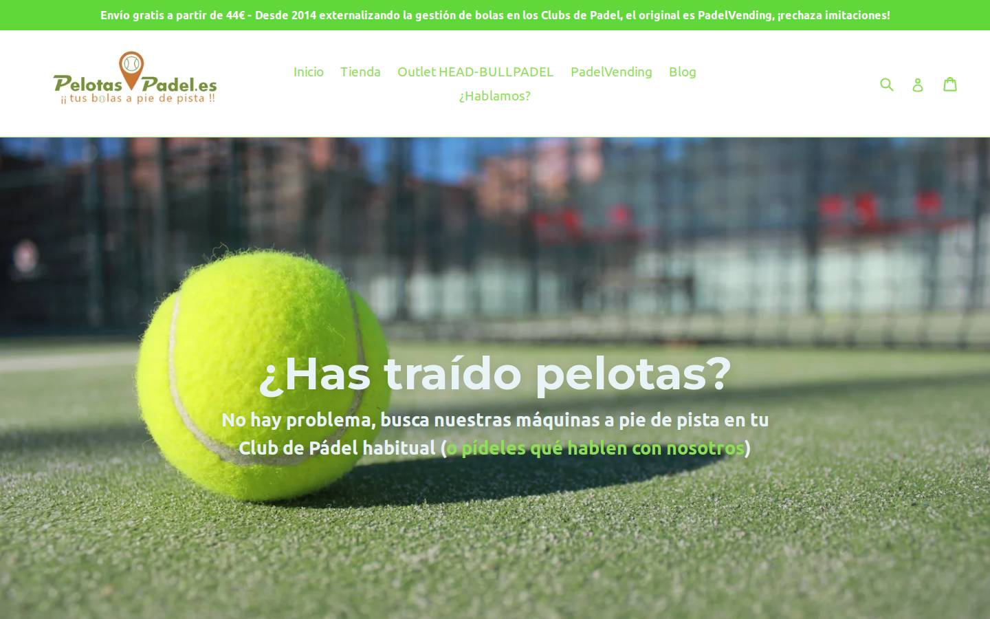 pelotaspadel.es homepage screenshot