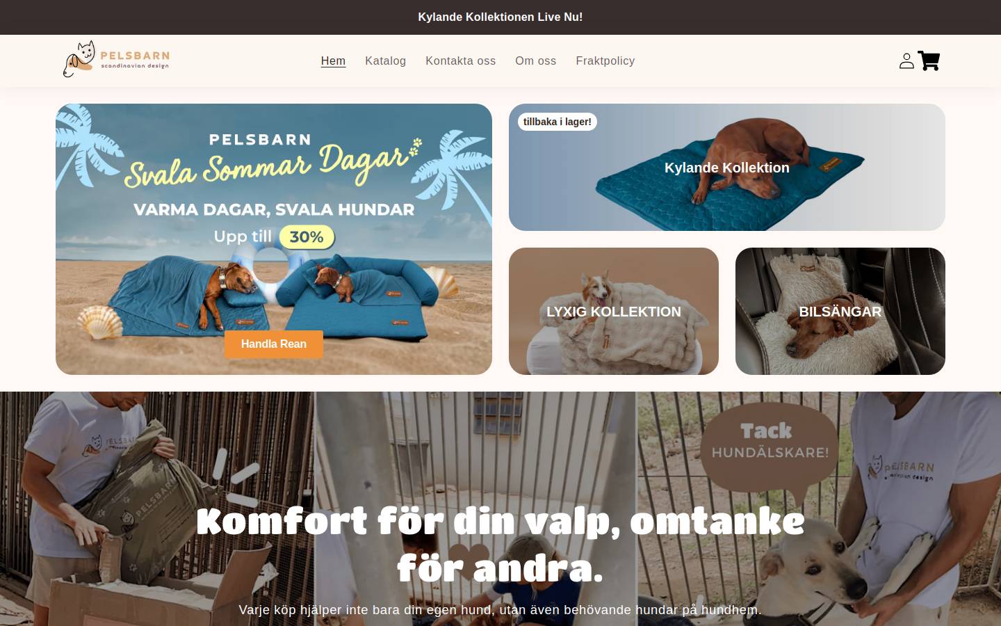 Pelsbarn homepage screenshot