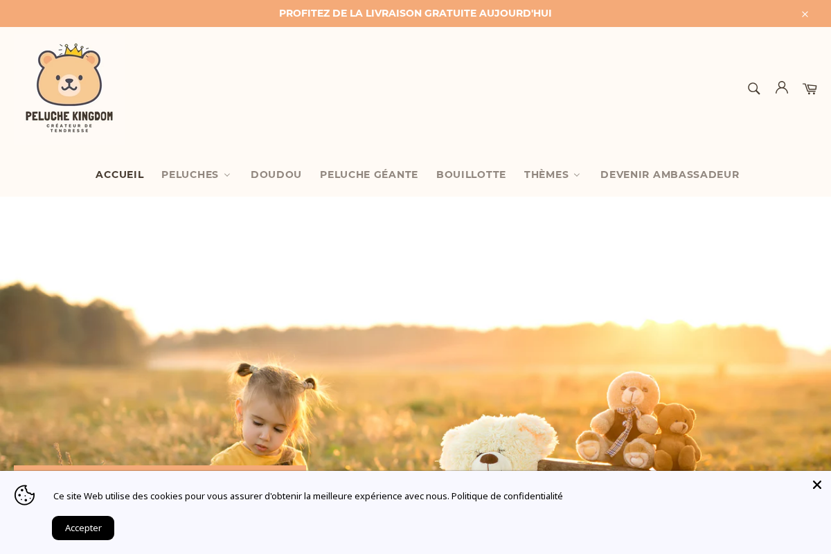 Peluche Kingdom homepage screenshot