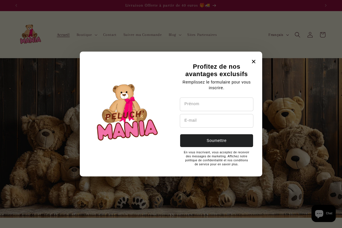 Peluchemania homepage screenshot