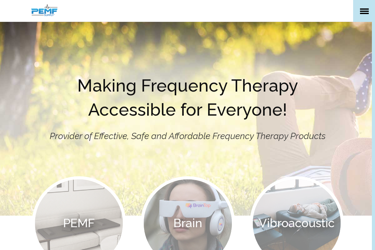PEMF Supply homepage screenshot