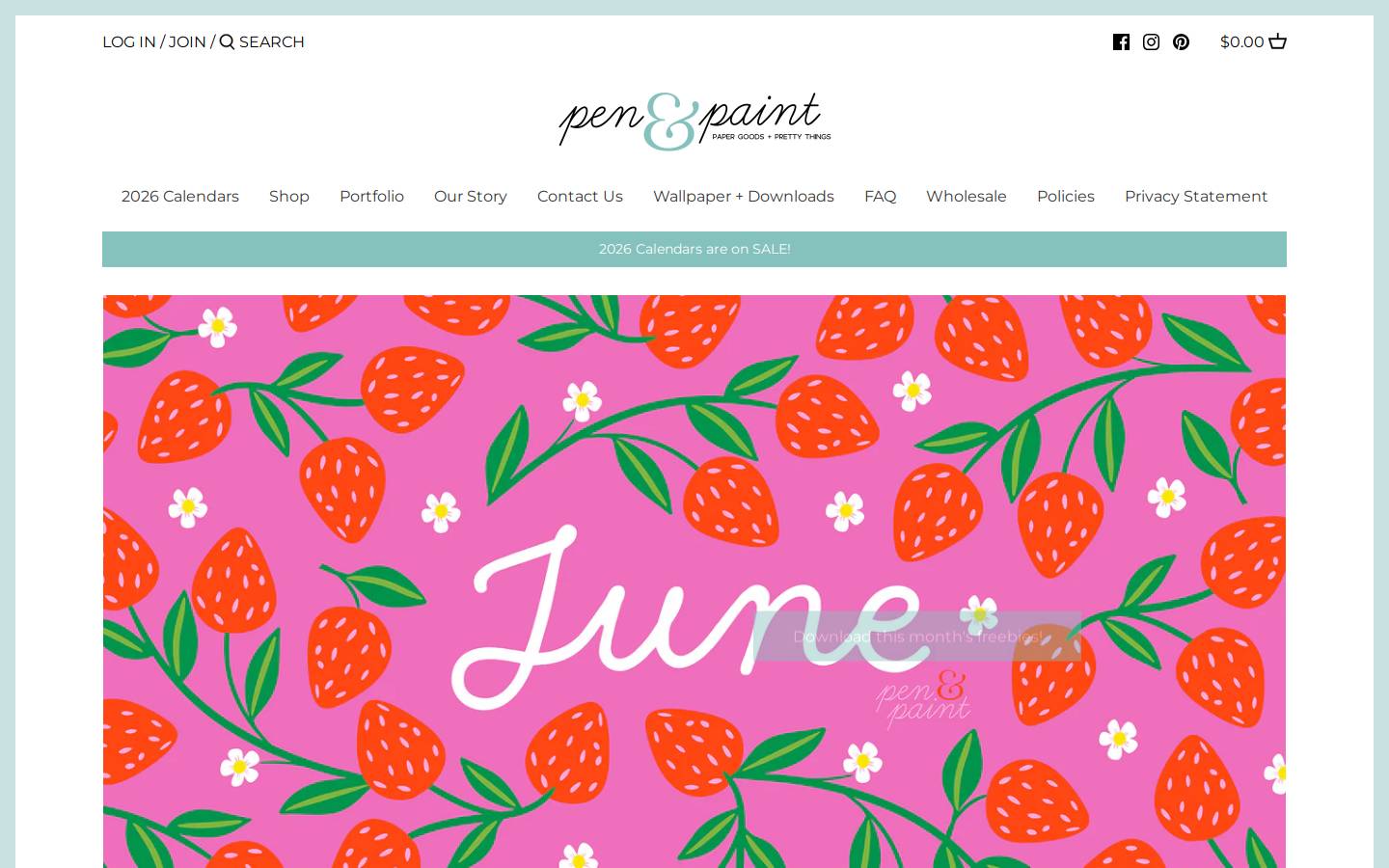 pen-and-paint.com homepage screenshot