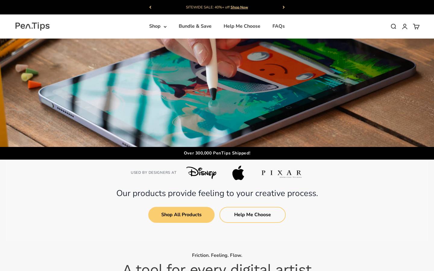 PenTips homepage screenshot