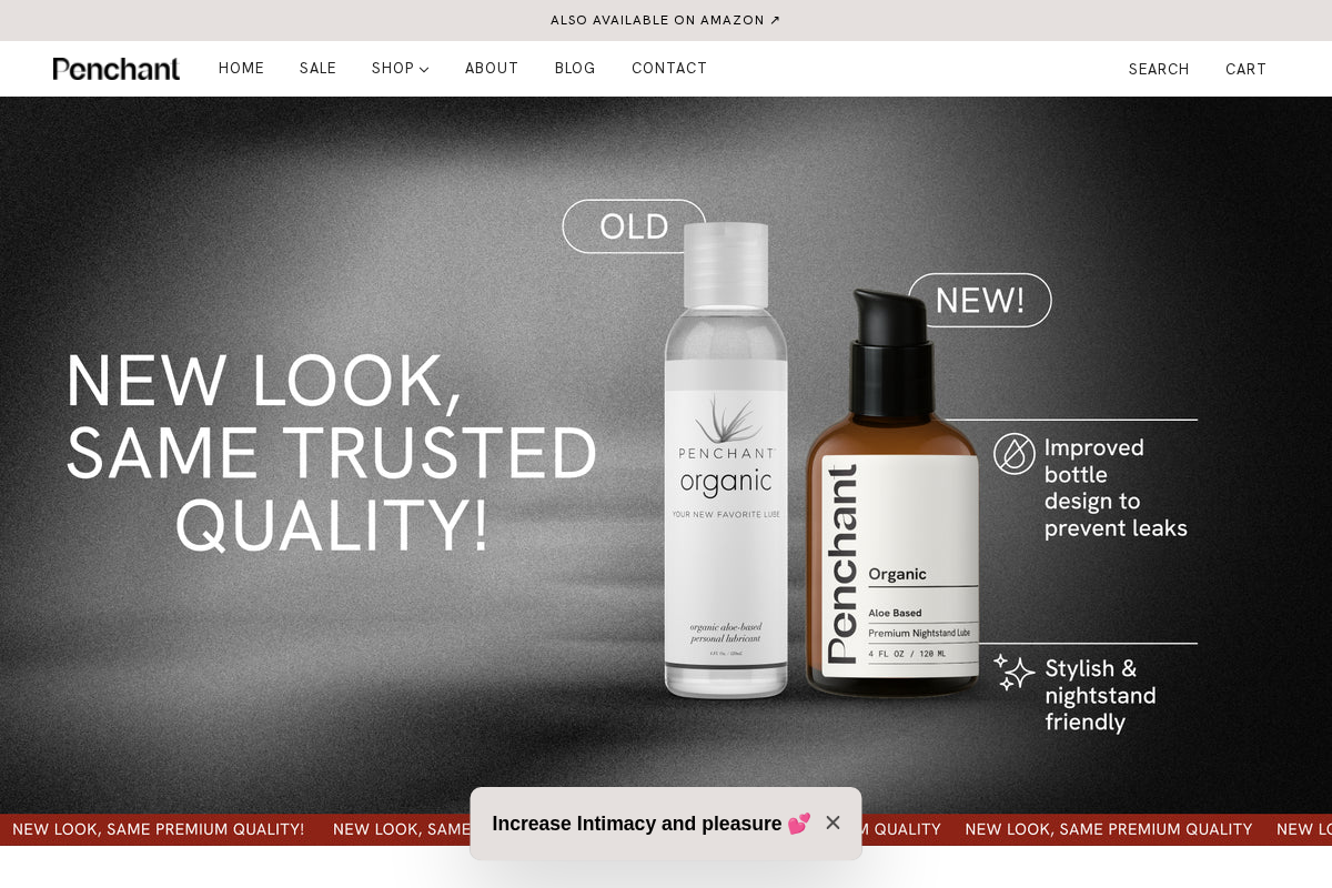 Penchant homepage screenshot