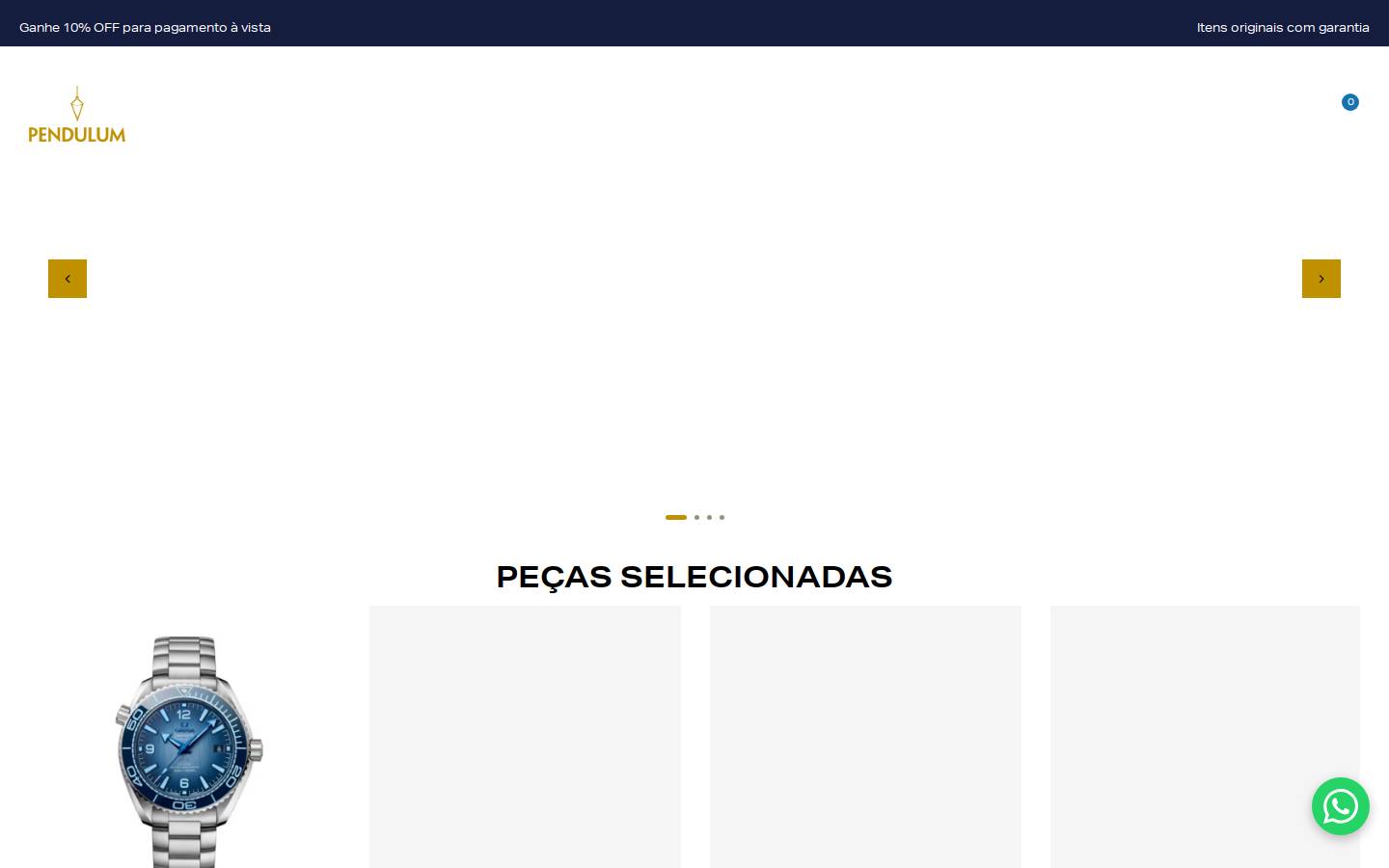 pendulumrelogios.com.br homepage screenshot