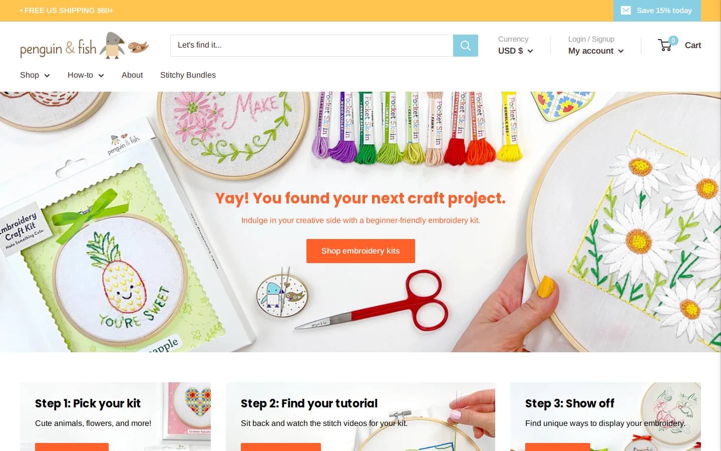 penguinandfish.com homepage screenshot