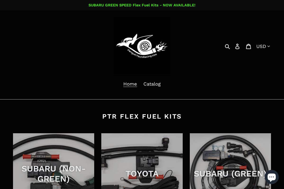 penguintechracing.com homepage screenshot