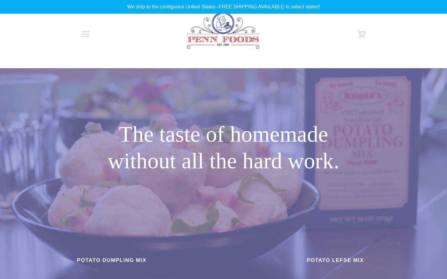 pennfoods.com homepage screenshot