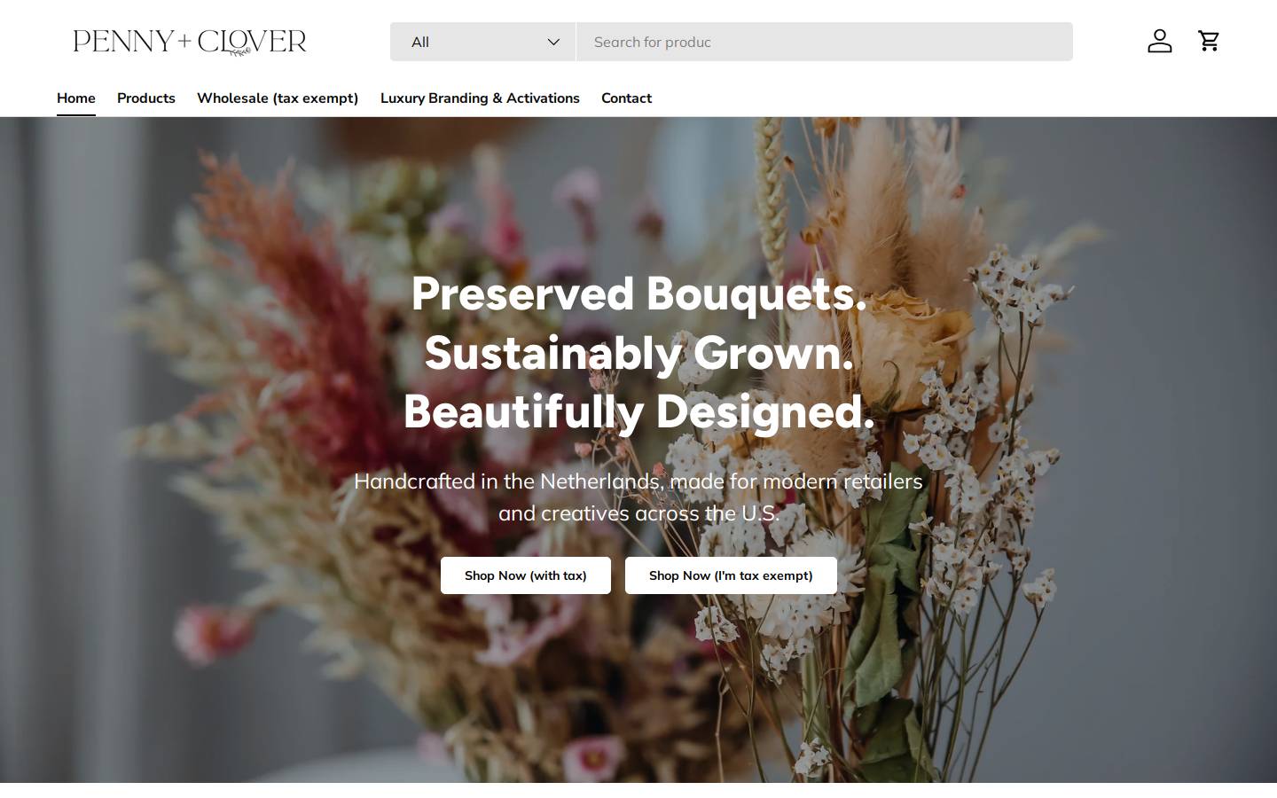 pennyandclover.com homepage screenshot