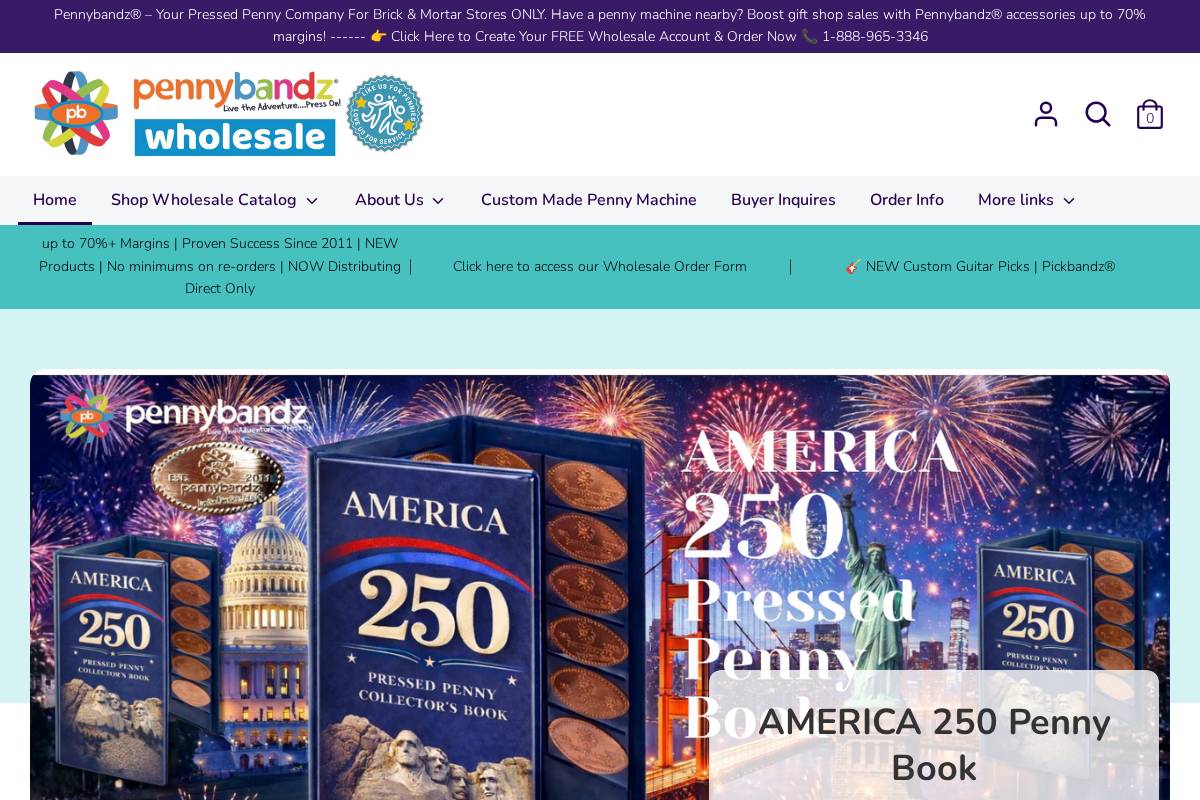 pennybandzwholesale.com homepage screenshot