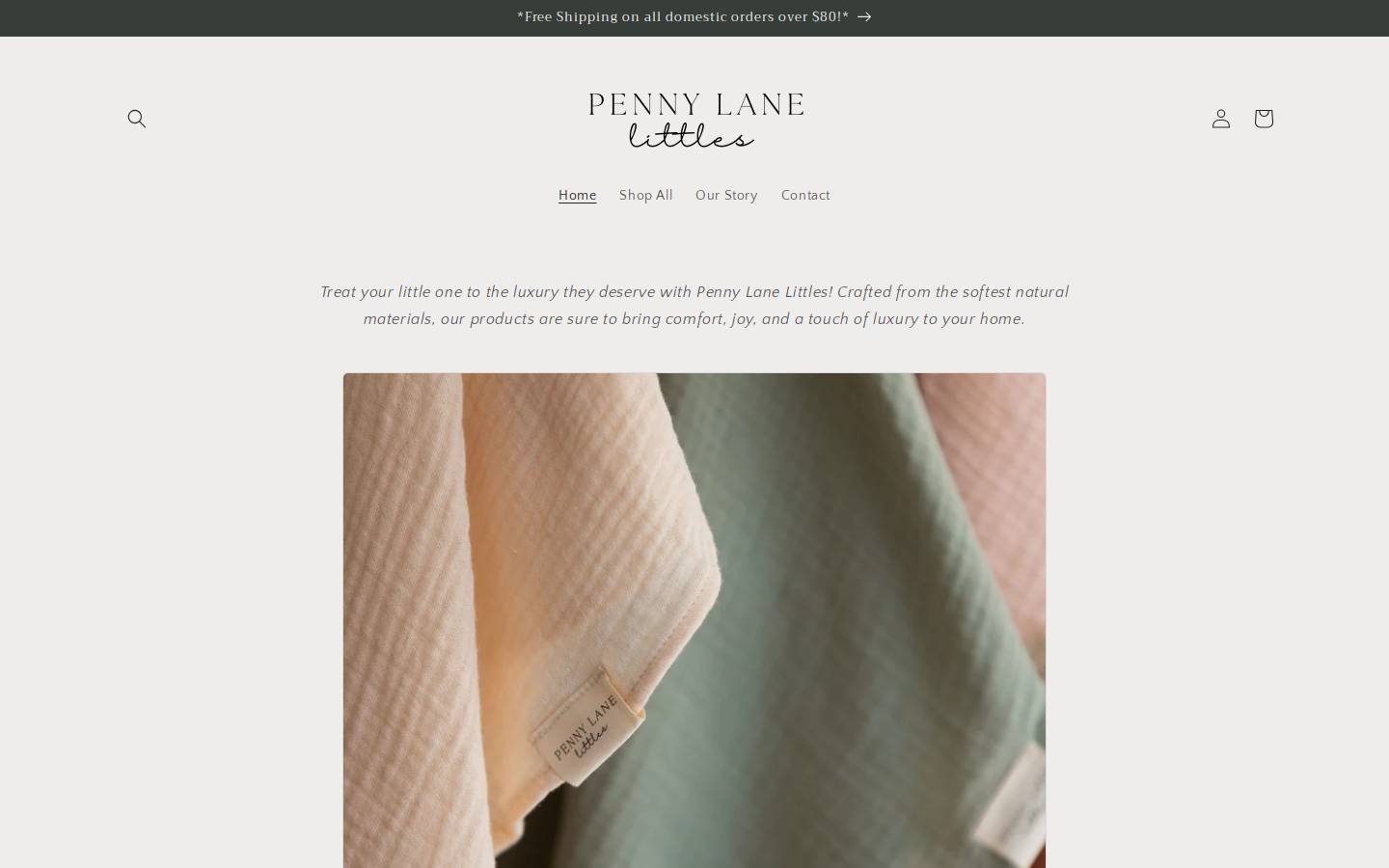 pennylanelittles.com homepage screenshot