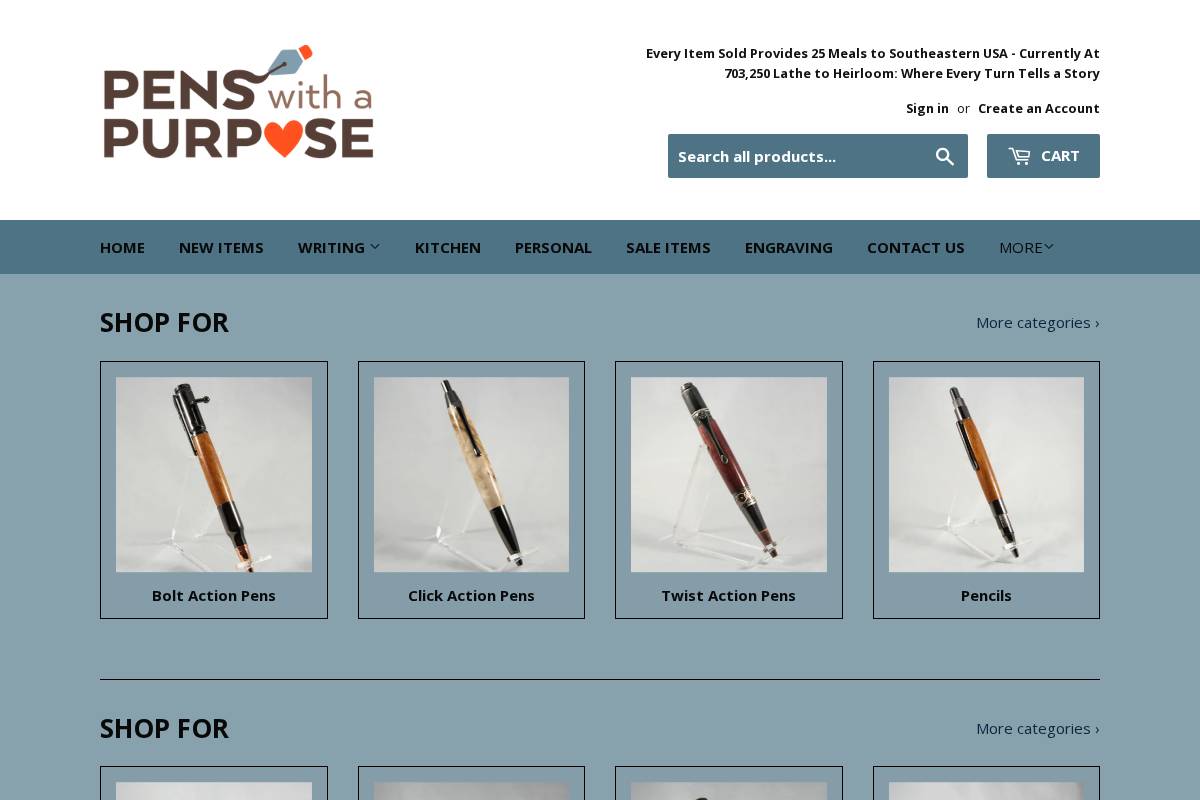 penswithapurpose.com homepage screenshot