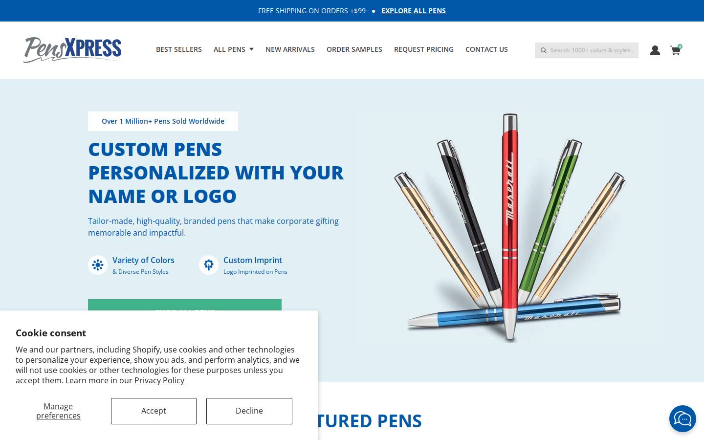 PensXpress.com Inc homepage screenshot