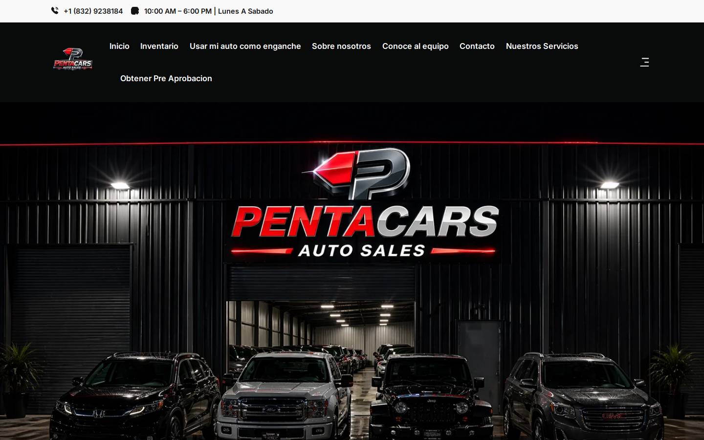 pentacarsllc.com homepage screenshot