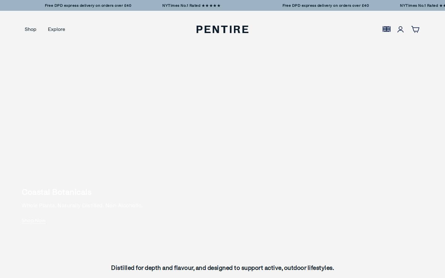 Pentire Drinks homepage screenshot