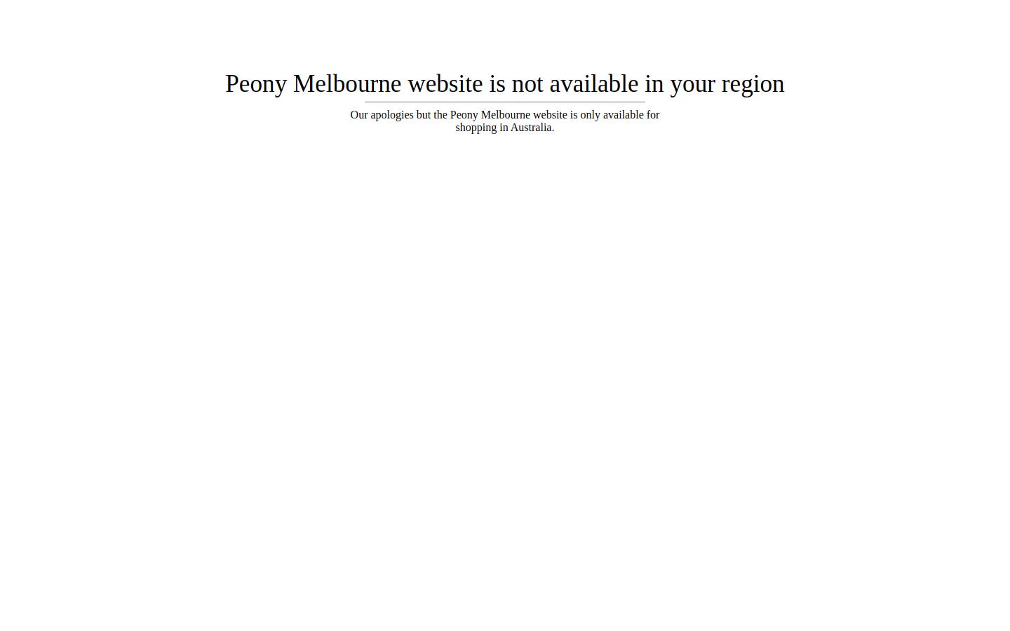 peonymelbourne.com homepage screenshot