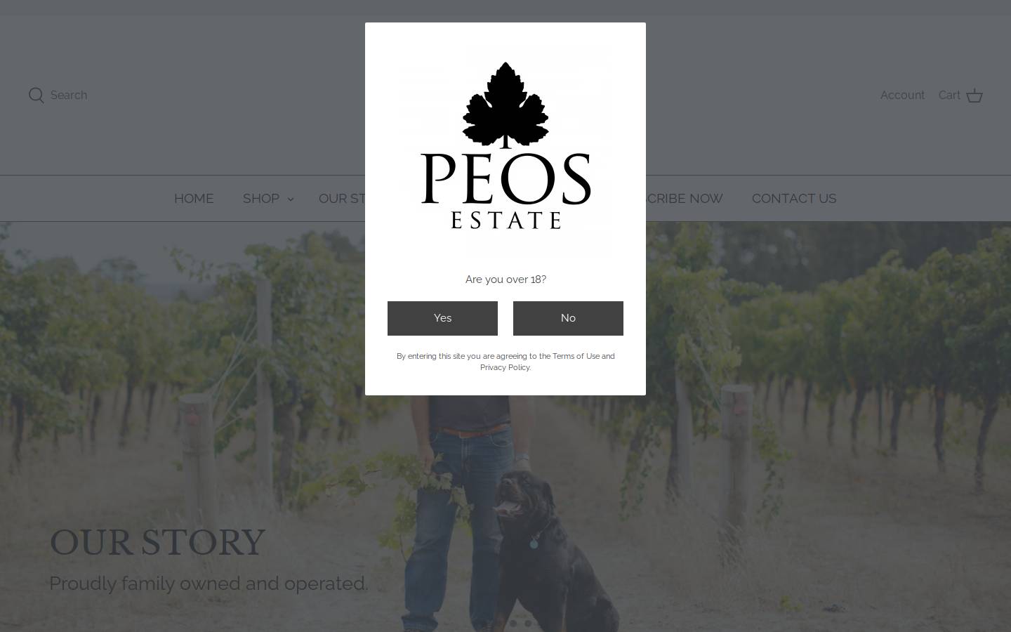 peosestate.com.au homepage screenshot