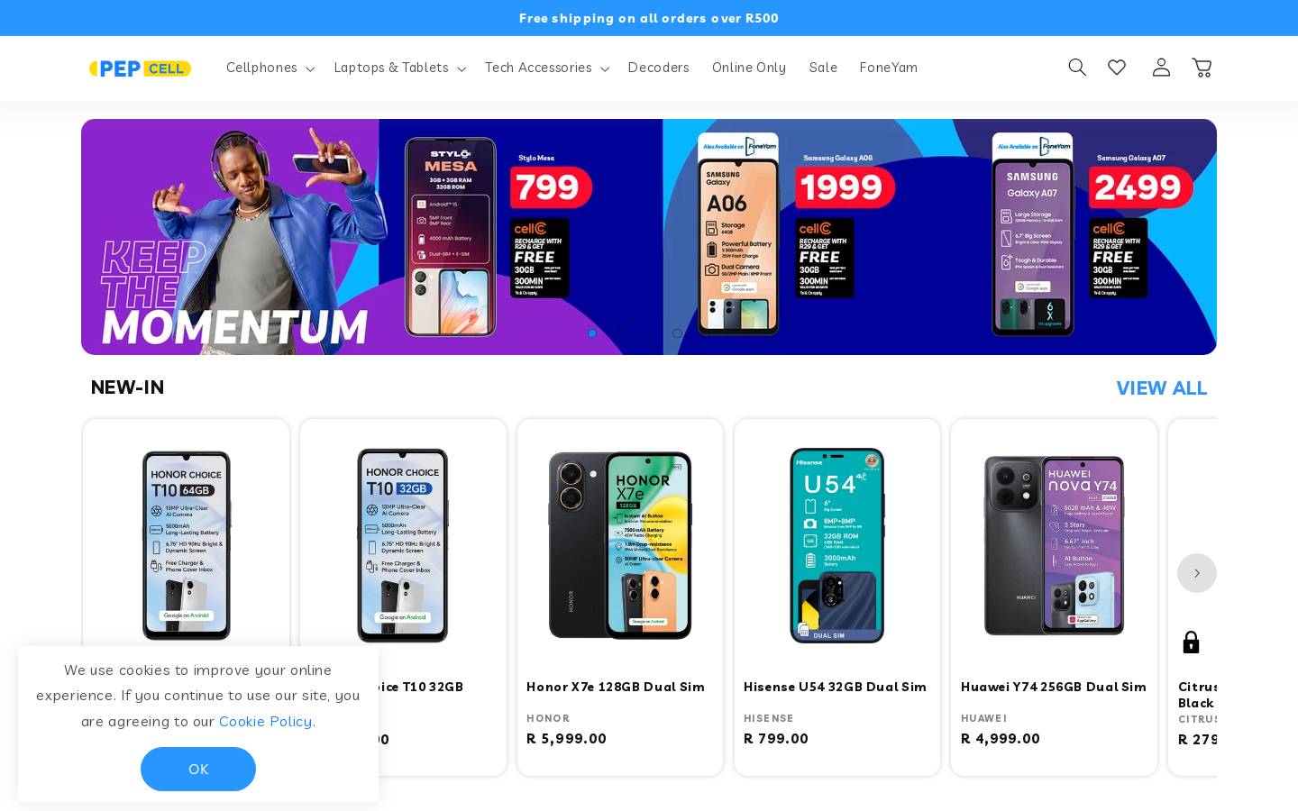 pepcell.com homepage screenshot