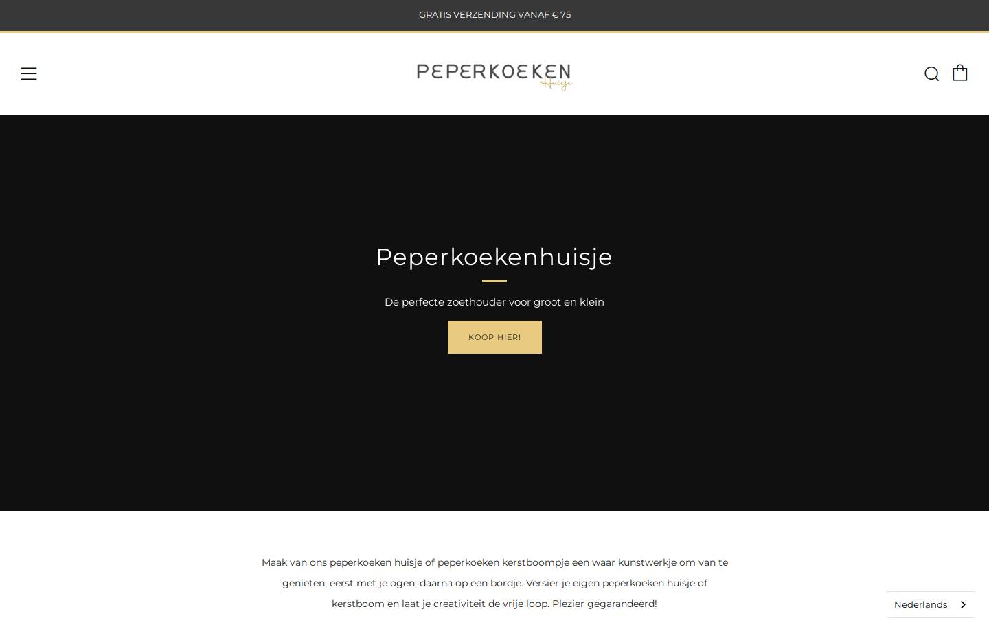peperkoekenhuisje.com homepage screenshot