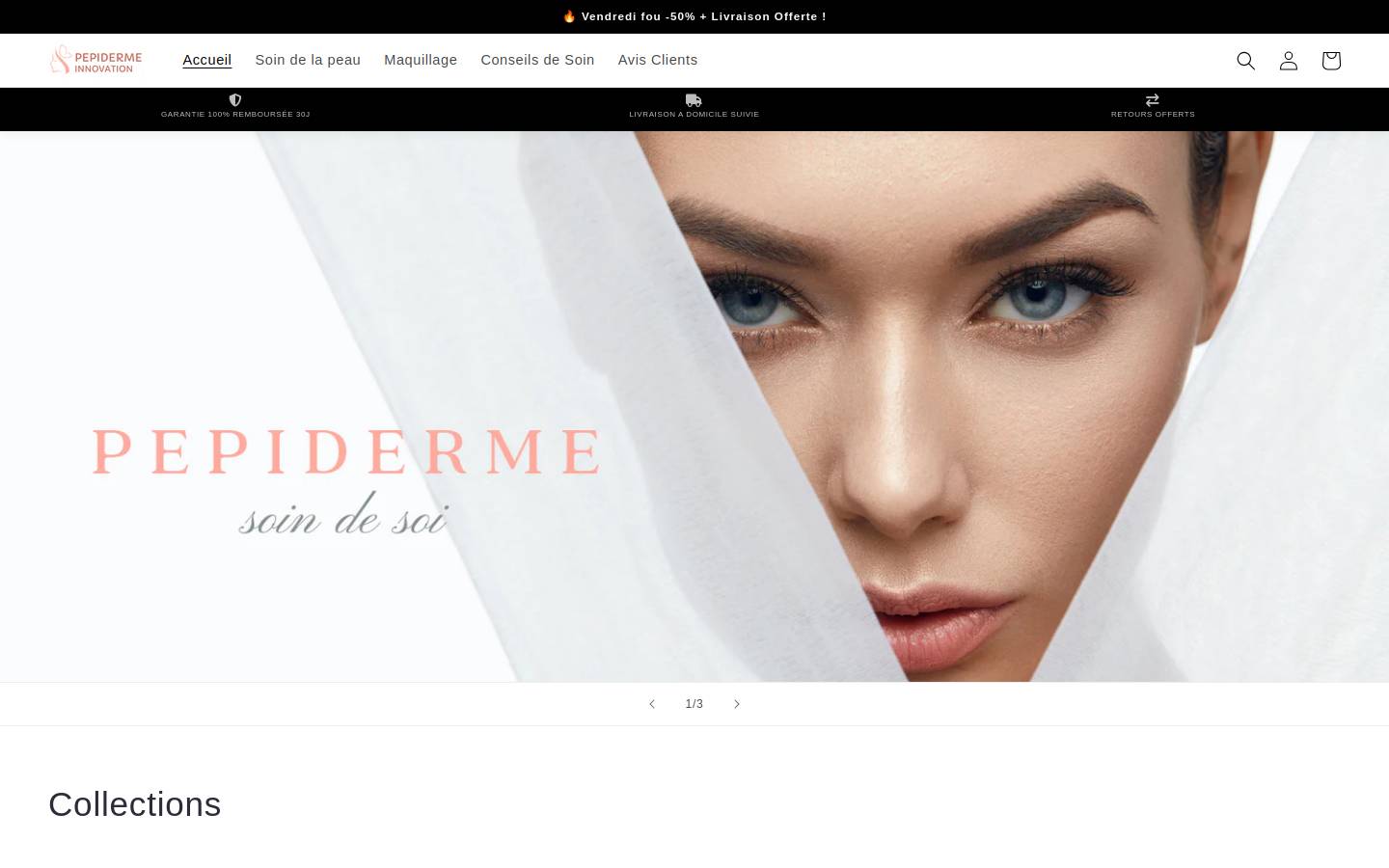 pepiderme.com homepage screenshot