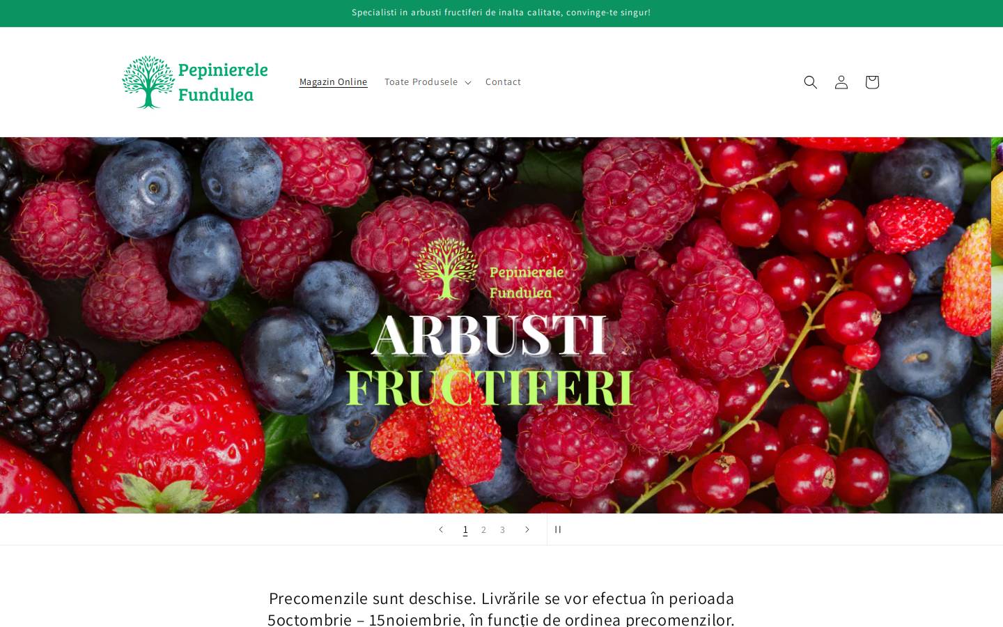 pepinierelefundulea.ro homepage screenshot