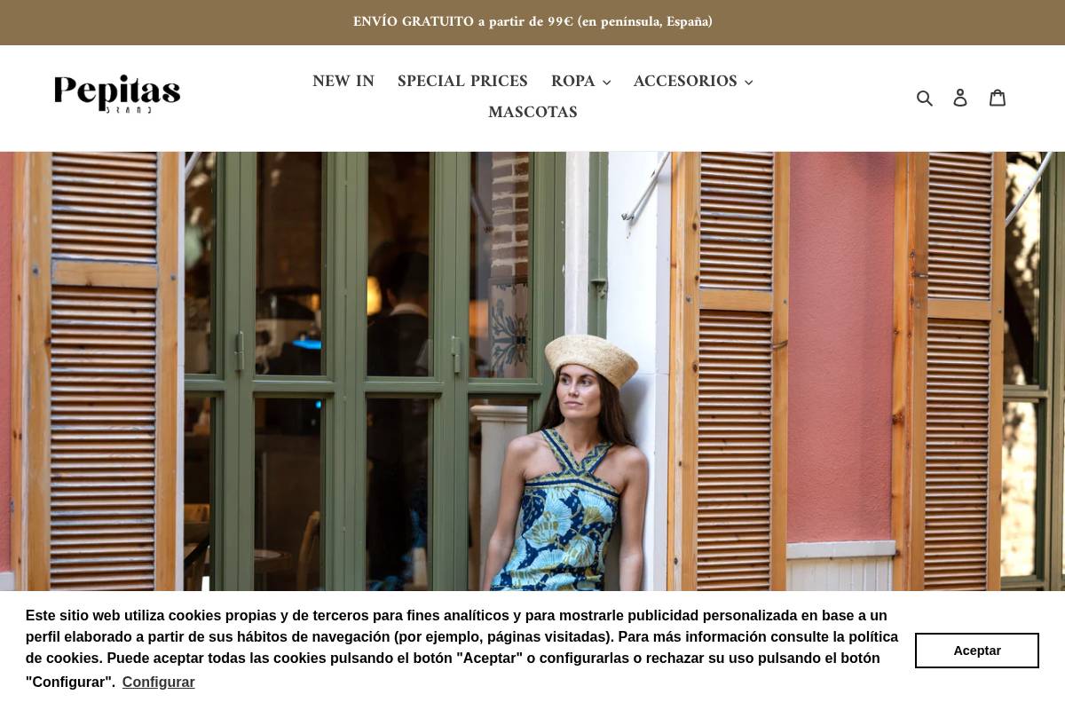 Pepitas Brand homepage screenshot