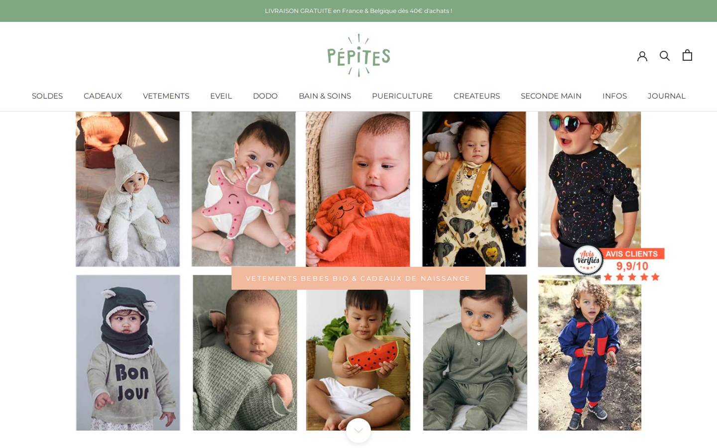 Pepites homepage screenshot
