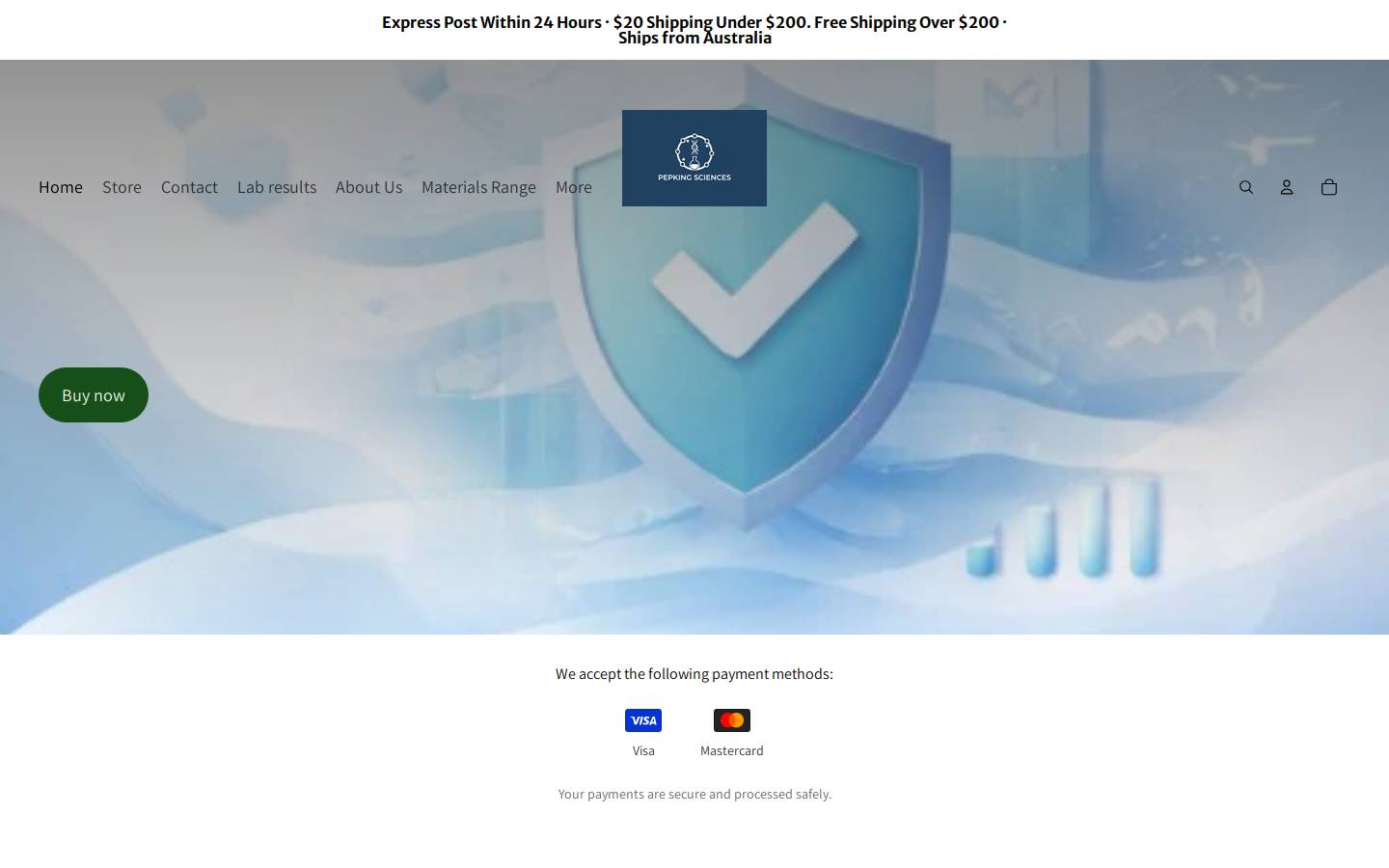 pepkingsciences.com homepage screenshot
