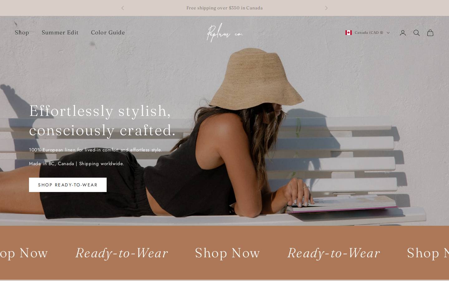 peplumco.com homepage screenshot