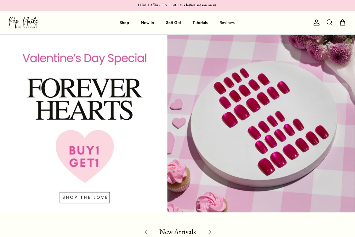 Pep Nails homepage screenshot