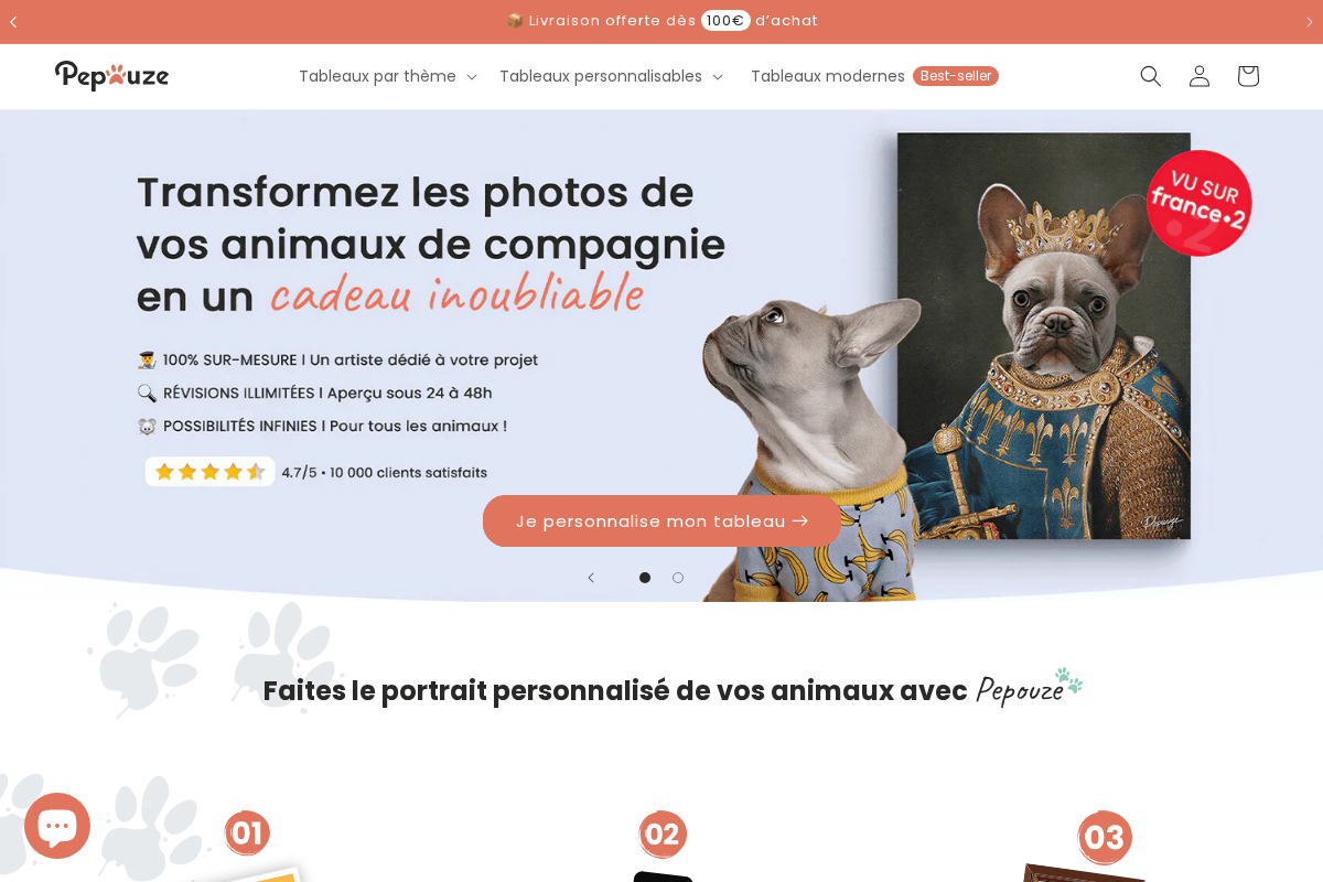 Pépouze homepage screenshot