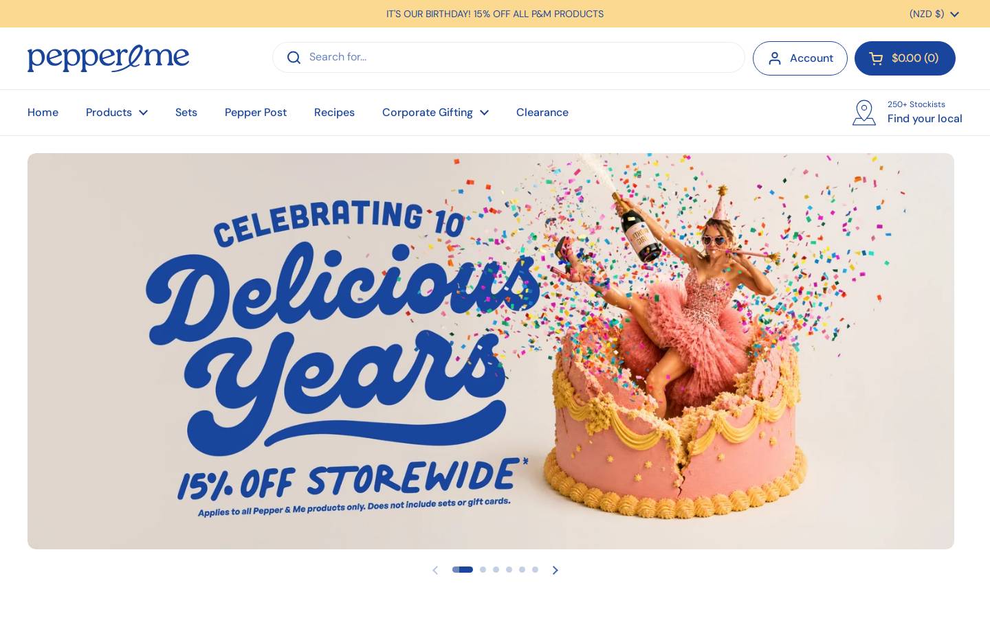 pepperandme.co.nz homepage screenshot