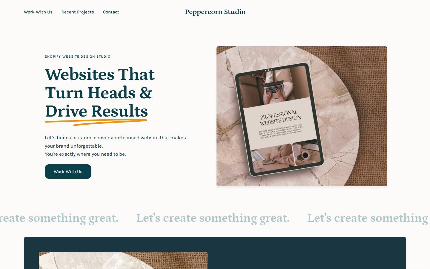 peppercorn.studio homepage screenshot