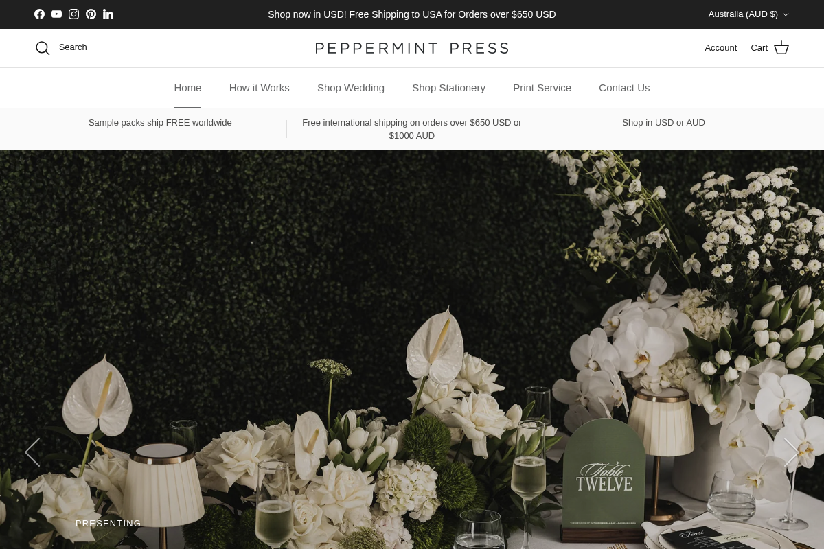 Peppermint Press homepage screenshot