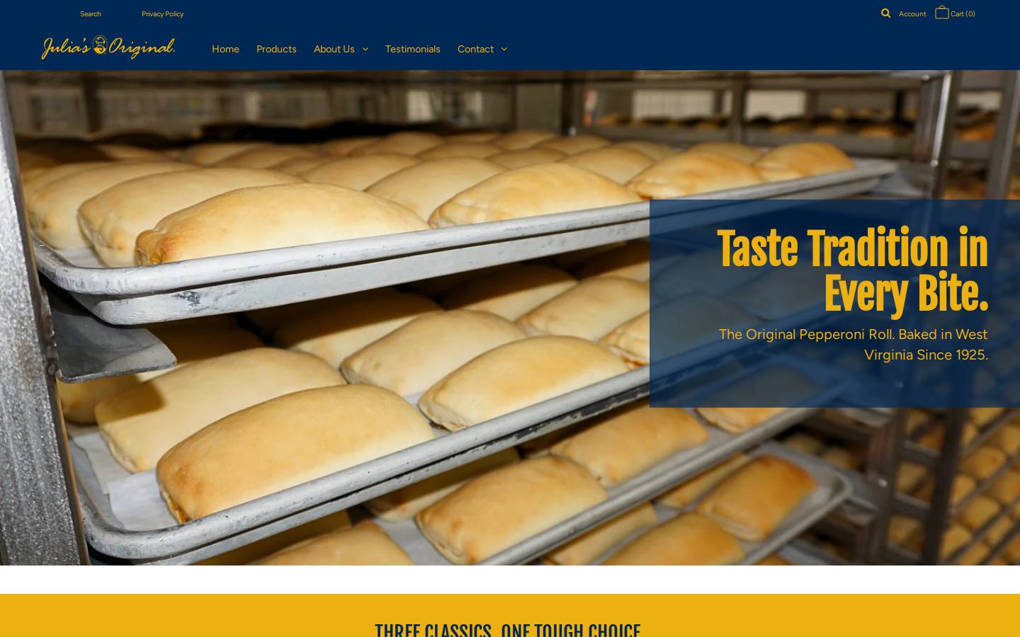 pepperonirolls.com homepage screenshot