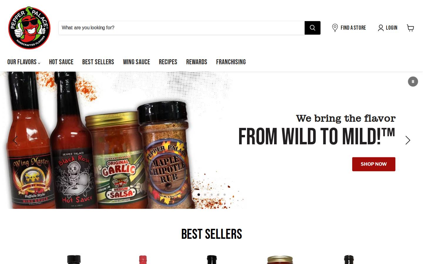 Pepper Palace homepage screenshot