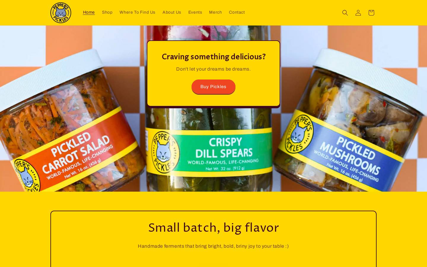 pepperspickles.com homepage screenshot