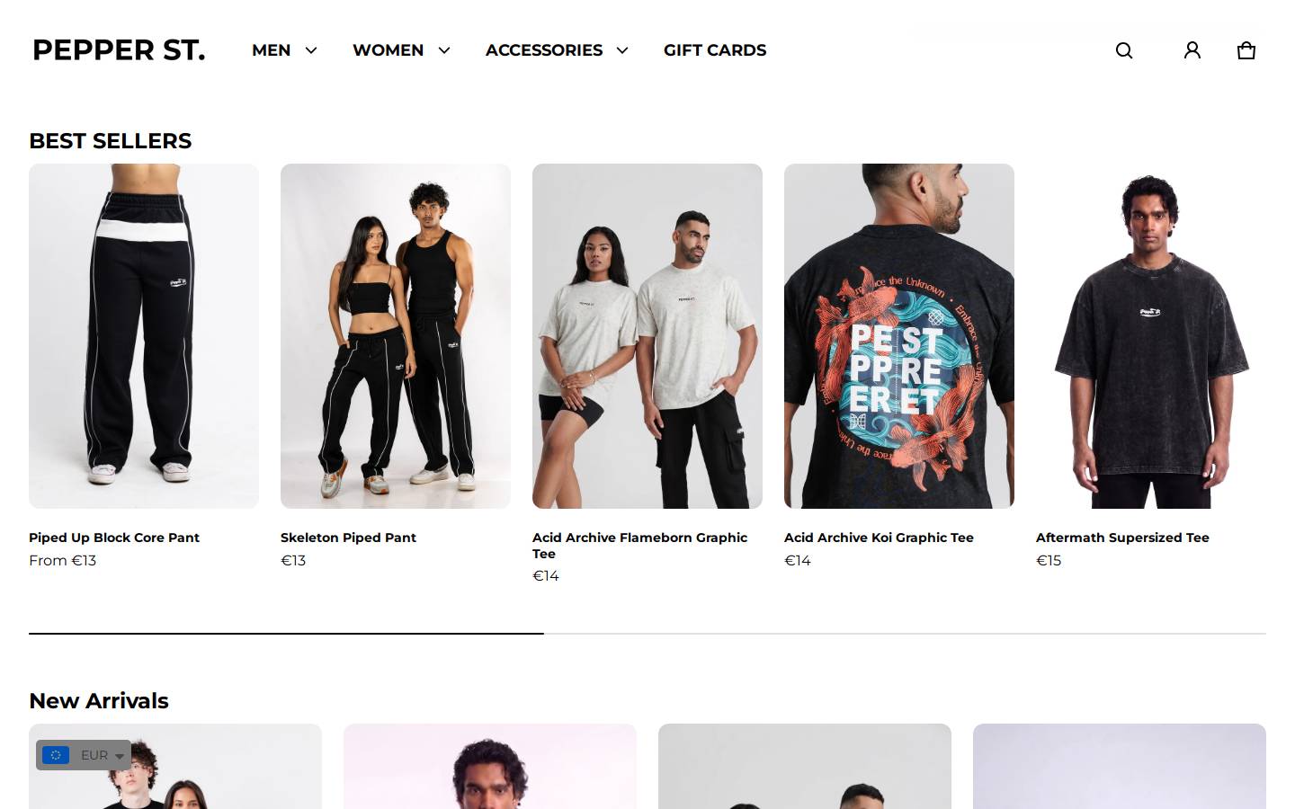 pepperstreet.co homepage screenshot