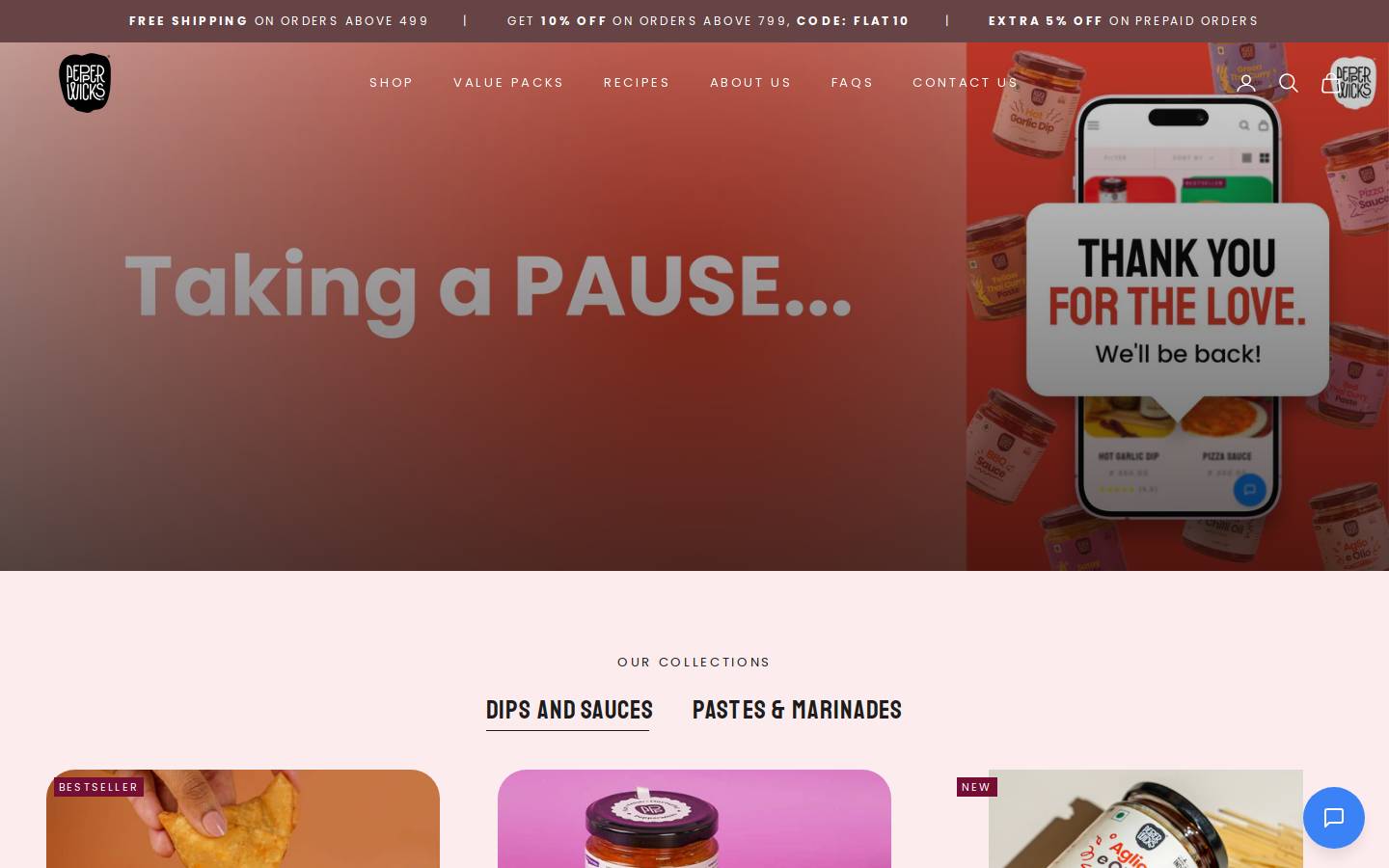 pepperwicks.com homepage screenshot