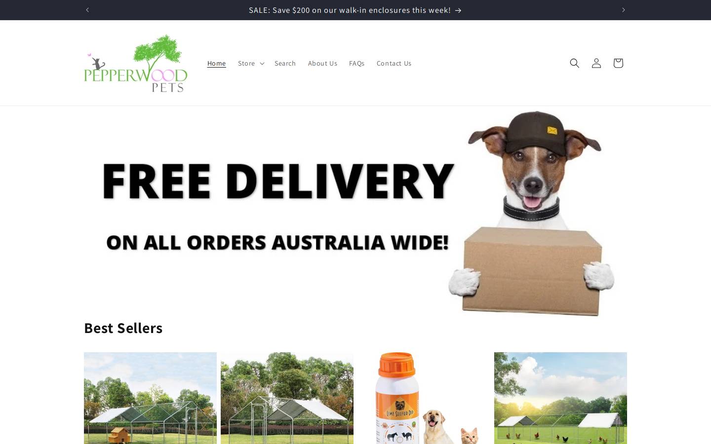 pepperwoodpets.com homepage screenshot