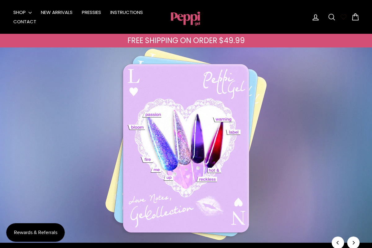 Peppi Gel homepage screenshot